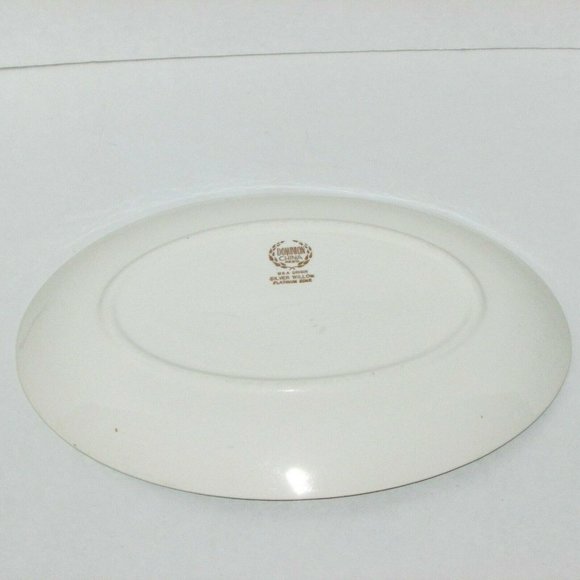 Dominion China SILVER WILLOW Small Oval Serving Platter Vintage Read Description - Picture 5 of 8
